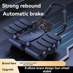 Ab Roller Wheel 6-Wheel Automatic Rebound Core Workout Abdominal Exercise Wheel with Elbow Pads Phone Holder for Home Gym Full Body Training Men Women Black