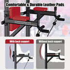 Power Tower Pull Up Bar Dip Station – Adjustable Height 50"-90.6" 330LBS Multi-Function Strength Training Equipment for Men & Women Home Gym, Free Elastic Bands Included