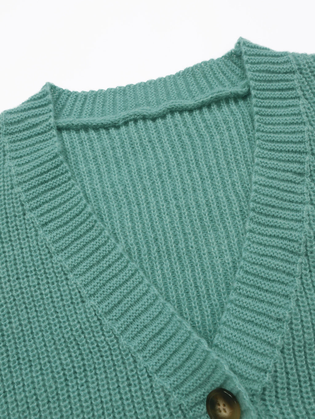 Women's Ribbed Knit Cardigan Button Front V-Neck Long Sleeve - Olive Green Loose Fit Chunky Sweater, Casual Cozy Fall Winter Layering Cardigan S-XXL