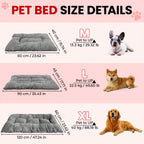 Extra Large Plush Dog Crate Pad Mattress - Thickened Ultra-Soft Polyester Dog Bed for Small Medium Large Dogs & Cats, Oversized Rectangular Kennel Mat with Reversible Pillow, Non-Slip Washable Pet Bed