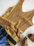 Women's V-Neck Knitted Tank Top – Elegant Sleeveless Solid Color 100% Acrylic Knit Vest for Summer, Available in 15 Colors