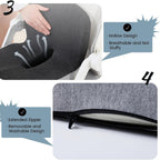 Ergonomic Memory Foam Seat Cushion with Back Support – Non-Slip Office Chair Gaming Chair Car Seat Pad for Hip & Tailbone Pain Relief, Long Sitting Comfort