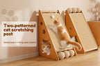 27 Inch Sisal Cat Scratching Board – Multi-Functional Wear-Resistant Cat Paw Pad Furniture Protector with 3 Teaser Balls, Easy Install, Indoor Cat Scratching Pad