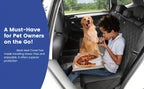 Car Back Seat Cover 60/40 Split Bench 900D Waterproof Non-Slip – Easy Cleanup Seat Protector for Dogs Pets Kids Cars Trucks SUVs with Seat Belt & Armrest Access (Black)