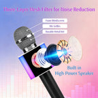 5-in-1 Wireless Karaoke Microphone with Built-In Speaker, LED Lights & Voice Changer – Portable Bluetooth Singing Mic for Parties, Family Gatherings, Travel & Outdoor Fun, 10 Colors
