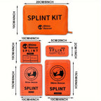 Emergency Aluminum Foam Splint Set 4pcs - Rollable First Aid Splints for Finger Wrist Arm Leg Injuries Camping Hiking Survival Kit