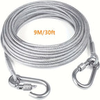 Heavy Duty Dog Tie-Out Cable 250lb with Reflective Design & Stainless Steel Swivel Hook – Tangle-Free Leash for Large Dogs – Yard, Outdoor & Camping – 30"/50ft/177" Options – Velora