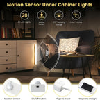 LED Motion Sensor Cabinet Lights USB Rechargeable 6 9 12pcs Wireless Night Light 3 Adjustable Modes for Bedroom Staircase Kitchen Closet Under Cabinet Bedside Reading Hallway Home Lighting