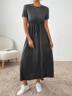 Women's Stretchy Bodycon Midi Dress Solid Color Slim Fit Casual Party Dress High Elasticity Knit Fabric All Season Comfortable Wear Dark Gray Dark Green Black XS-XL