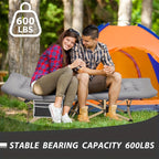 75 Inch Heavy Duty Camping Cot – Extra Large Folding Bed with Optional Flip Mattress & Carry Bag, 450/500/600 lbs Capacity, Portable Foldable Guest Bed for Adults Outdoor Camping