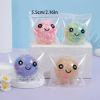 Squishy Stress Balls Octopus Shape 3 or 5 Pack Bead Filled Sensory Fidget Squeeze Toys for Kids Adults Anxiety Relief Colorful Transparent Party Favors Stocking Stuffers Halloween Christmas Gifts