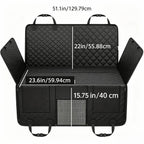 Dog Car Seat Cover Hard Bottom Back Seat Extender Holds 400 lbs – Dog Hammock Car Bed with Mesh Window & Storage Pockets for Cars SUVs Trucks All Breeds