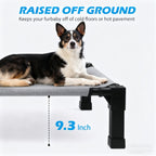 Cooling Elevated Dog Bed Raised Cot with Breathable Mesh & Metal Frame – Washable Portable No-Slip Dog Cot for Indoor & Outdoor Use, Available in 4 Sizes & 7 Colors for All Breeds