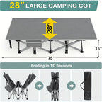 Heavy Duty Folding Camping Cot with Mattress for Adults – 500/600/700 LBS Capacity, Portable Outdoor Bed with Carrying Bag for Tents, Camping & Travel – 3 Models, 3 Colors