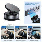 Magnetic Phone Holder with Vacuum Suction Cup, 360° Adjustable Hands-Free Phone Mount for Car, Gym, Mirror & Smooth Surfaces, Universal Magnetic Suction Phone Stand Compatible with All Smartphones