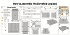 Cooling Elevated Dog Bed with Removable Pillow-Top Mat – Raised Bolster Dog Cot with Breathable Mesh Non-Slip Feet Dog Sofa Bed for Indoor & Outdoor Use