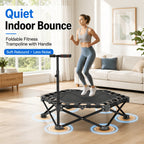42-Inch Foldable Mini Rebounder Trampoline for Adults – Springless Fabric Strap System, 300 LB Capacity, Compact Indoor Fitness Bouncer for Home Gym, Cardio & Leisure Exercise, Space-Saving Design