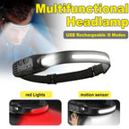 4 Pack USB Rechargeable LED Headlamp Ultra Bright Hands-Free with Adjustable Headband, Built-in 1200mAh Lithium Battery, Multi-Mode Emergency Work Light for Camping Hiking Running Fishing Repairing