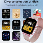 Smartwatch with Wireless Calling Full Touch Screen Fitness Tracker Multiple Sport Modes Music Control Heart Rate Sleep Monitor Compatible iPhone Android Silicone Classic Band Men Women Gift