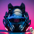 LED Cyberpunk Mask Wireless Control Light-Up Halloween Costume Mask – Rave Party Mask, Bar Club Stage Props, Role-Playing Photo Prop, Futuristic Sci-Fi Face Mask for Adults, Black Mask with LED Lights