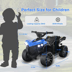 Kids Electric Quad ATV Ride-On Car with Headlights Pedal Accelerator All-Terrain Anti-Slip Tires 55 lbs Capacity 1.86 MPH Ride On Toy for Boys Girls Ages 3-6 Birthday Christmas Gift Blue Black Pink Red