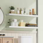 Floating Wall Shelves Wood 2/4/6 Pack 15.7 19.7 22 Inch Wall Mounted Shelves for Living Room Kitchen Bathroom Bedroom Holds 30 lbs Walnut Brown White Black Gray Home Decor Storage