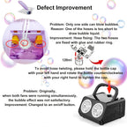 Automatic Bubble Machine Upgraded Thickened 2-Fan Design 20000 Plus Bubbles Per Minute Plugin or Battery Powered Portable Indoor Outdoor Bubble Blower for Birthday Party Wedding Kids White Black