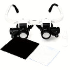 Head Mounted Magnifier 8X 15X 23X Hands-Free Dual Lens Magnifying Glasses with Adjustable Headband for Jewelry Making Electronics Repair Crafting Reading and Precision Work