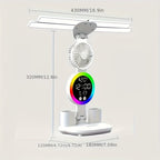 Smart Touch LED Desk Lamp with USB Port Dual-Head Dimmable Color-Changing Reading Light with Built-In Fan and Night Light Eye-Friendly for Home Office Dorm Study No Battery Required