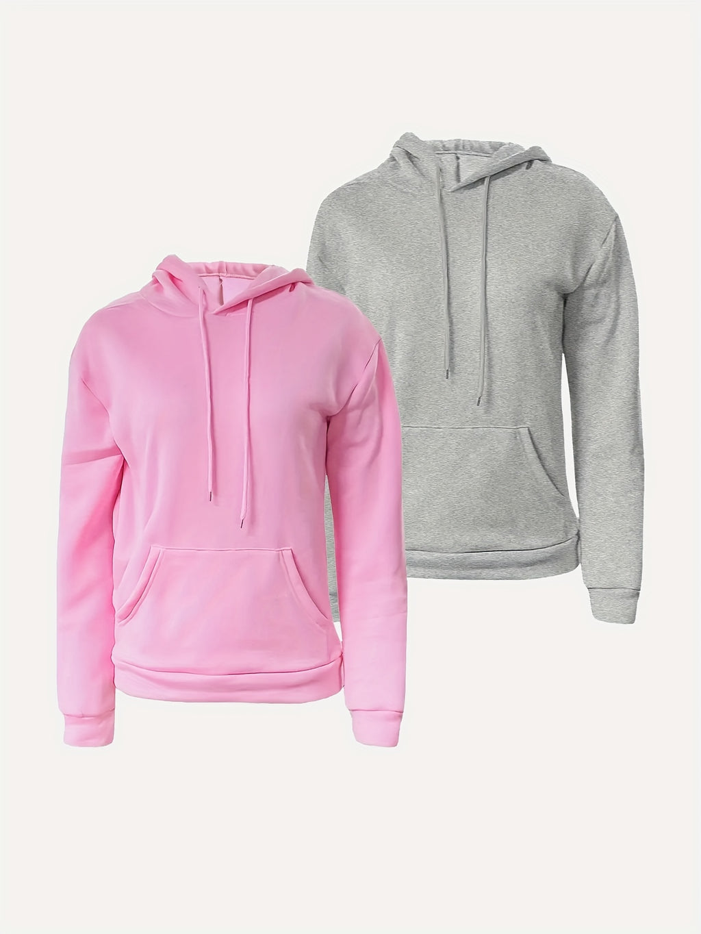 Women's Hoodies Set 2 Piece Long Sleeve Pullover Hoodie Sweatshirt with Pockets Solid Color Cozy Fall Winter Tops XS-XXL