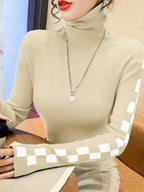 Women's High-Neck Slim-Fit Sweater – Turtleneck Base Layer Pullover Top for Fall, Winter & Everyday Layering
