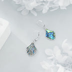 925 Sterling Silver Abalone Shell Drop Earrings for Women – Hollow Bohemian Dangle Earrings, Hypoallergenic Boho Jewelry, Perfect Gift for Her