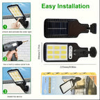 Solar Security Wall Light 108COB LED Motion Sensor with Remote Control – 3 Working Modes, Outdoor Waterproof Spotlight for Garden Patio Porch Garage Door – 2/4/6/8 Pack, Holiday Gift