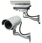 Dummy Security Camera Fake CCTV Surveillance System – Realistic Simulated LED Lights, Adjustable Mount & Warning Stickers, Indoor & Outdoor Home Security Decoy Camera – 2 or 4 Pack