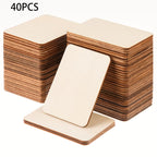 Unfinished Wood Blanks 3x2 Inch Wooden Boards for Crafts Laser Engraving Wood Burning Painting Art Decorations Party Gifts 20 40 80 Pieces