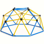 6-Foot Outdoor Kids Climbing Dome Backyard Jungle Gym with Stainless Steel Frame Weather-Resistant 600 Lbs Capacity Safe Activity Center Gift for Boys Girls Ages 3 to 10 Years Yellow Blue