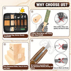 Wood Carving Knife Set PU Case 15-23 Piece Whittling Kit Chisel Hook Detail Geometric Knife Safety Gloves Leather Strop Basswood Block Art Craft Gift