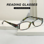 9-Pack Floral Square Frame Fashion Reading Glasses – Unisex Hollow Design, Wide Temple, Classic Color Mix, Strengths +1.0 to +4.0, Bulk Multi-Pack Readers for Women & Men