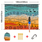 Sandproof Beach Blanket Oversized Up to 108x120 Inches – Quick Dry Lightweight Sand Free Mat for Beach Camping Picnic Travel, 8 Styles, Fits 2-10 Adults