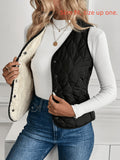 Women's Thermal Lined Quilted Vest | V-Neck Sleeveless Puffer Vest Warm Layering Jacket for Fall Winter Outerwear