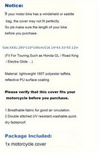 XXXL Waterproof Motorcycle Cover Universal Fit - Heavy Duty All-Weather Protection for Harley Road King, Electra Glide, Street Glide, Honda Goldwing, Yamaha Royal Star & Touring Bikes, 116x43x55 Inch