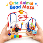 Baby Bead Maze Animal Roller Coaster Toy – Smart Animals Orbiting Bead Wire Puzzle for Infants & Toddlers | Premium Early Education Fine Motor Skills & Sensory Development Toy for Ages 1-3