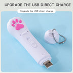Cat Teaser Projection Pen USB Rechargeable - Rotating Gear Pattern Projector Toy for Cats, LED Light Chase Toy with White Flashlight, Interactive Cat Toy Pen