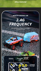 1:64 Alloy Mini Remote Control Off-Road Truck with Shock Absorbers Die-Cast RC Car Toy Gift for Boys Kids Birthday Christmas Halloween Dark Gray Teal Green Sky Blue Mixed