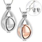 Teardrop Memory Necklace for Ashes - Stainless Steel Cremation Keepsake Pendant for Human & Pet Ashes, Hair, Perfume or Sand, Memorial Jewelry for Loss of Loved One or Pet