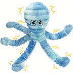 Squeaky Octopus Plush Dog Chew Toy – Interactive Stuffed Squeaker Toy for Puppies & Dogs, Soft Teeth Cleaning Chewable Animal Toy for Small Medium Large Breeds, Cute Gift, 5 Colors