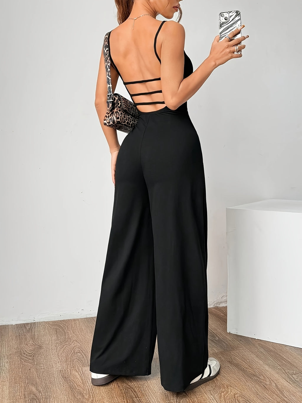 Women's Strapless Halter Neck Sleeveless Jumpsuit Casual Solid Color High Elasticity Romper Spring Summer Space Gray Black Brown XS-XL