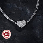S925 Sterling Silver Three-Layer Heart Necklace for Women – Hypoallergenic Layered Heart Pendant with December Birthstone, Elegant Classic Jewelry for Valentine's Day, Weddings & Daily Wear, 40cm to 60cm