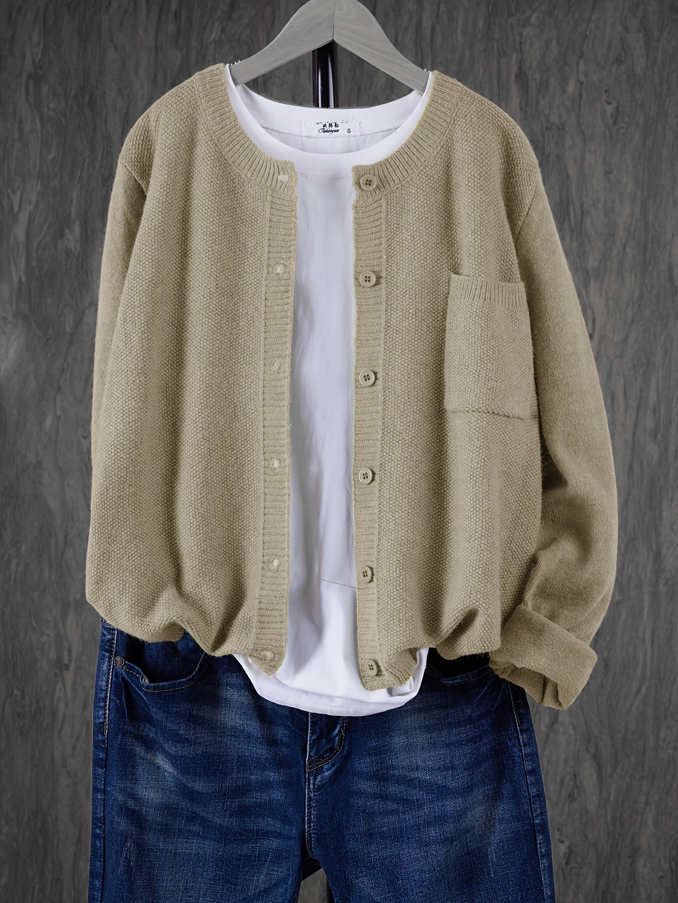Women's Button-Front Pocket Cardigan Sweater – Casual Cozy Knit Open Layer for Autumn & Winter in 13 Colors