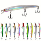Minnow Fishing Lures 10pcs Hard Bait Set – 13.5cm 15.5g Plastic Artificial Fish for Bass Sunfish Trout Sea & Freshwater Tackle